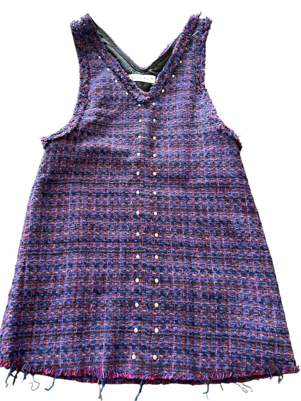 Zara girl tweed purple vest dress